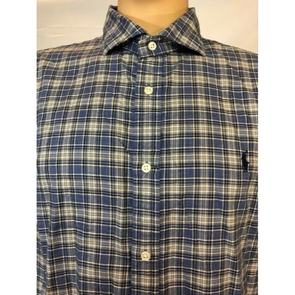 Polo Ralph Lauren Men’s Button Down Shirt Longsleeve Blue 100% Cotton Size XL - Picture 7 of 10